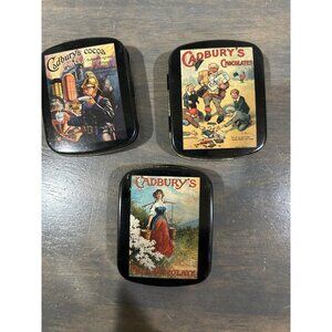3 Vintage Hunkydory Designs Cadbury's Chocolate Mini Tins England Trinket Pill C